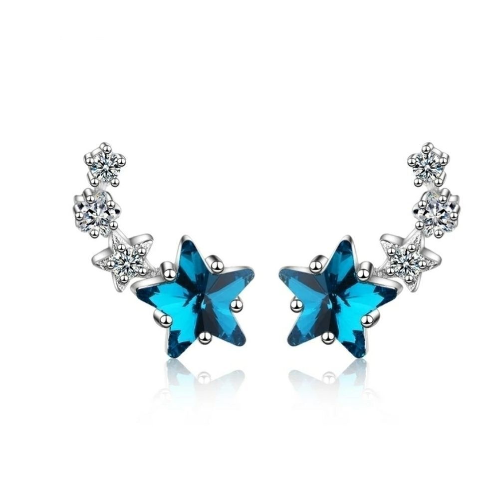 Super Cute Blue Star Earrings - SSP